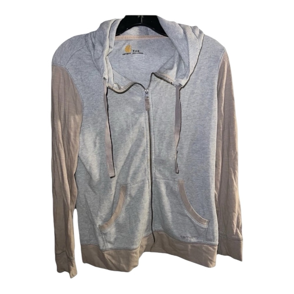 Carhartt Hoodie Thermal Waffle Lightweight Sweatshirt Jacket Full Zip Small S